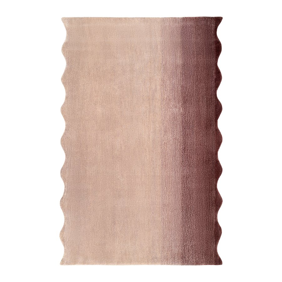 Ковер из шерсти over horizon цвета марсала из коллекции trendy ruffles, 120х180 см