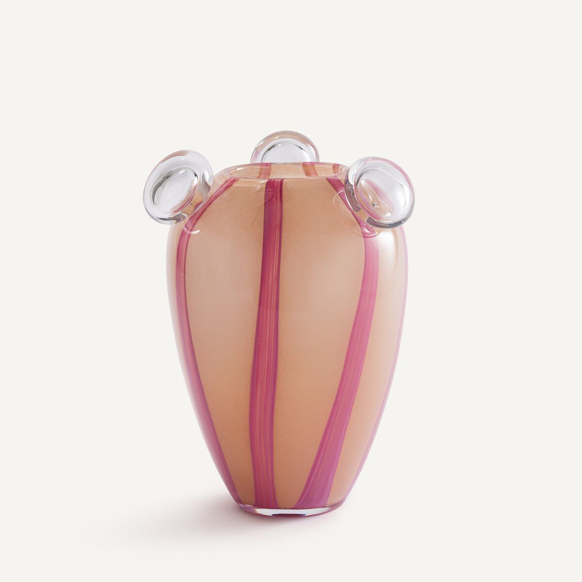 Ваза из выдувного стекла с 3 пузырьками В30 см Celis единый размер розовый