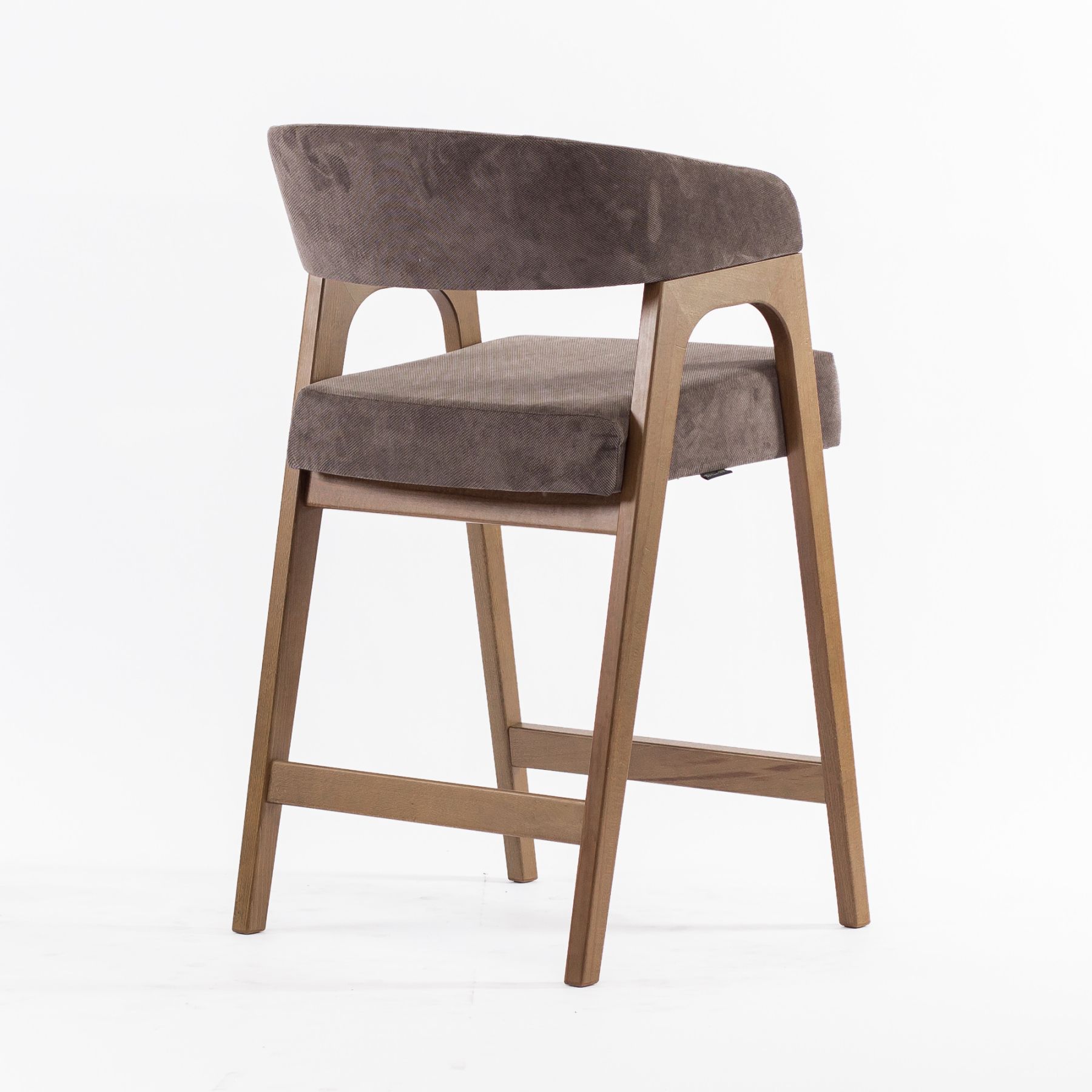 Стул Берн барный серо-коричневая ткань массив бука (терра)