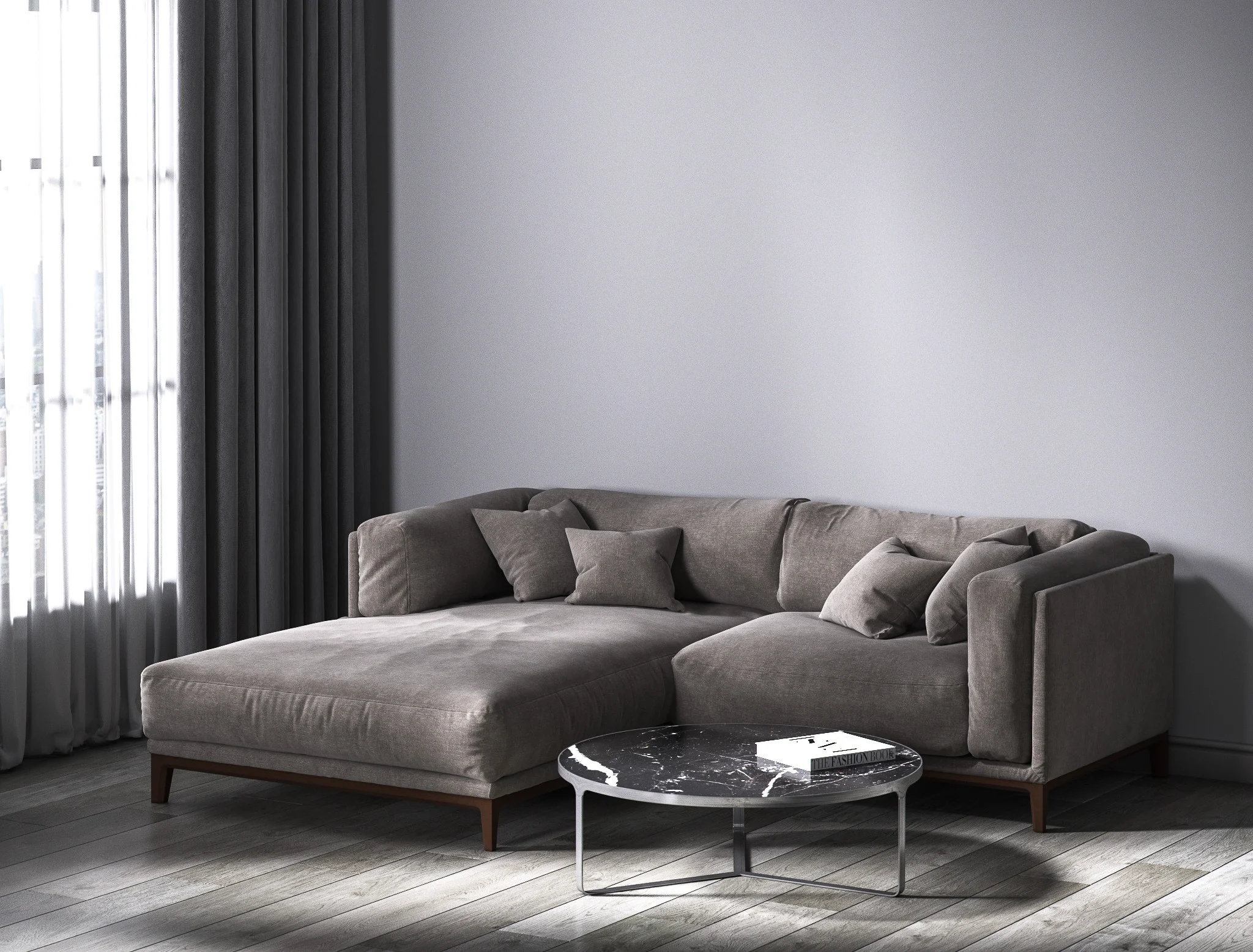 4-х местный нераскладной диван с кушеткой Case 913/905/904