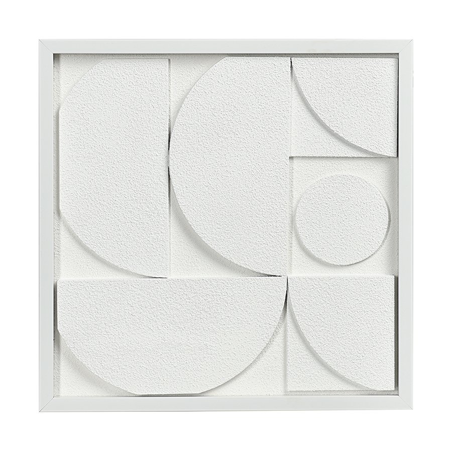 Панно декоративное с эффектом 3d minimalism, с белой рамой, 40х40 см
