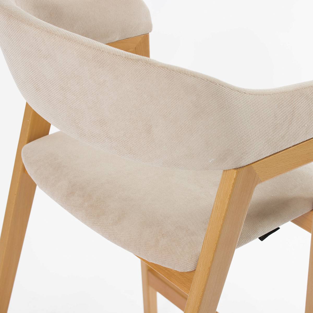 Стул Челси барный бежевая ткань (Ophelia) массив бука (натуральный)