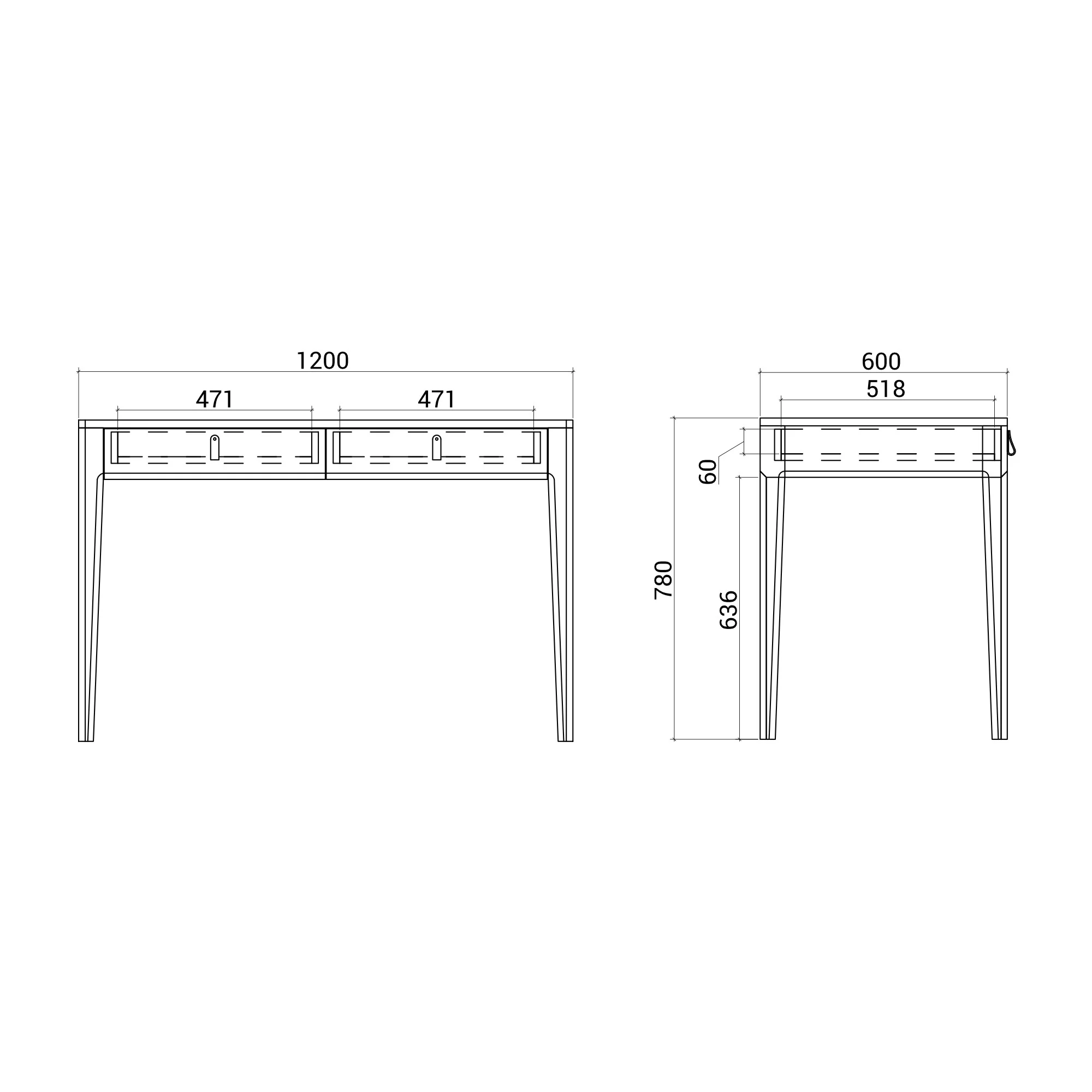 Рабочий стол Case CST24 Оливковый RAL 7003