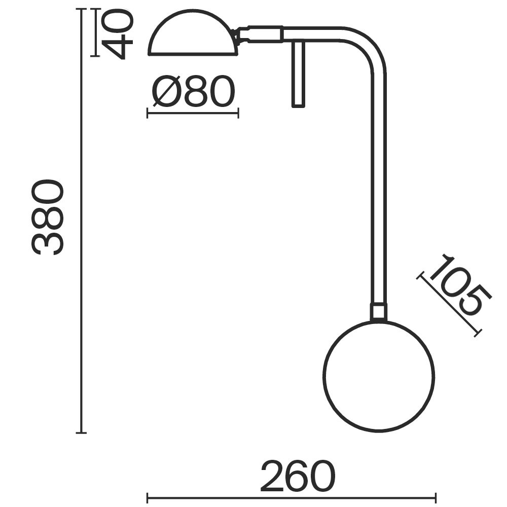 Настенный светильник (бра) Piece FR5549WL-L4B