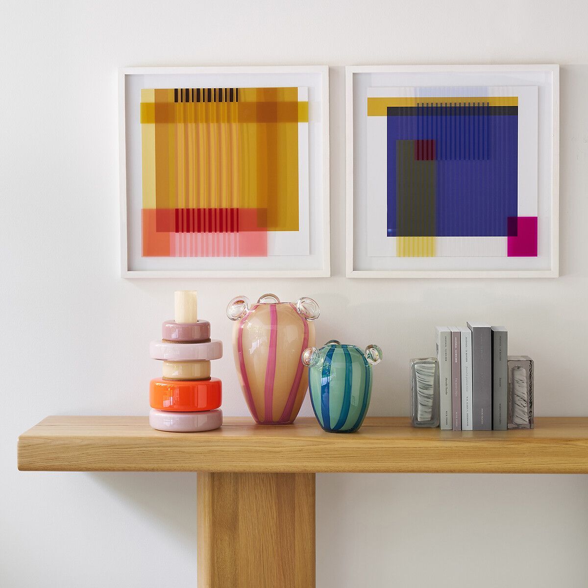 Ваза из выдувного стекла с 3 пузырьками В30 см Celis единый размер розовый