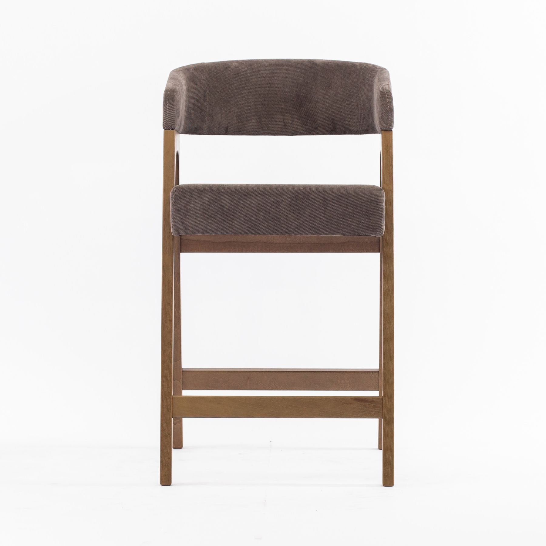 Стул Берн барный серо-коричневая ткань массив бука (терра)