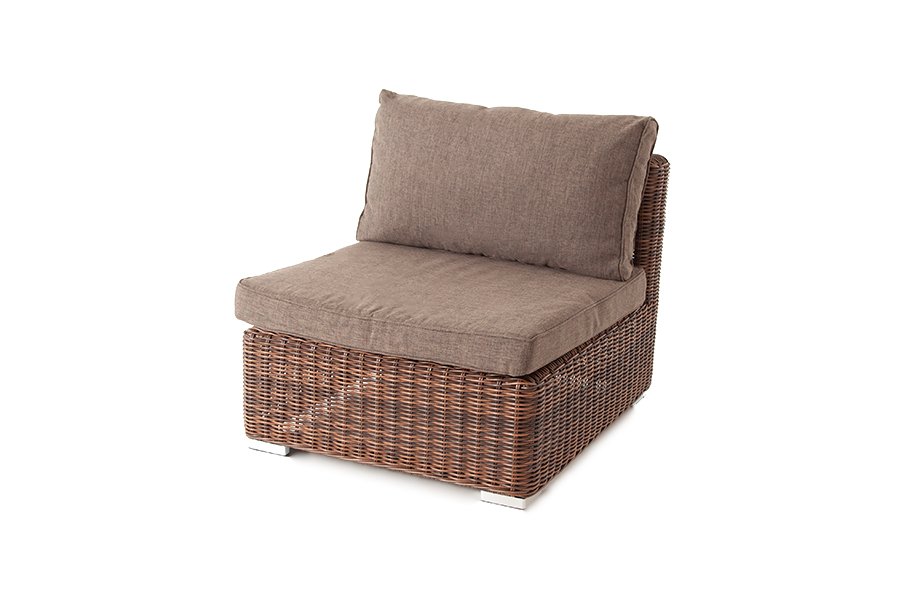 Лунго трансформирующийся диван из искусственного ротанга, цвет коричневый