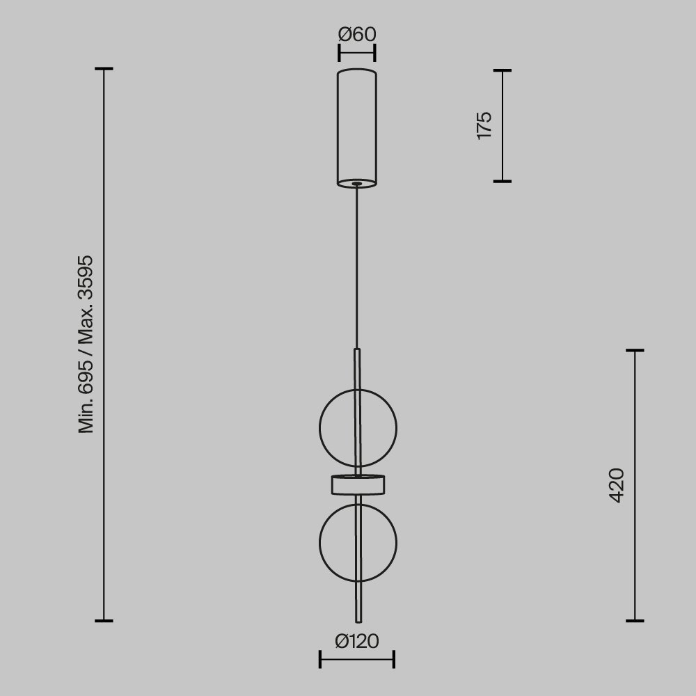 Подвесной светильник Double Moon MOD478PL-L8B3K