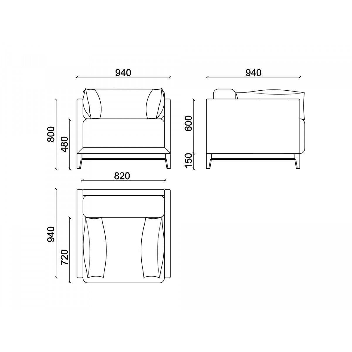 Кресло CASE 920 Натуральный бук, Tiana Blush