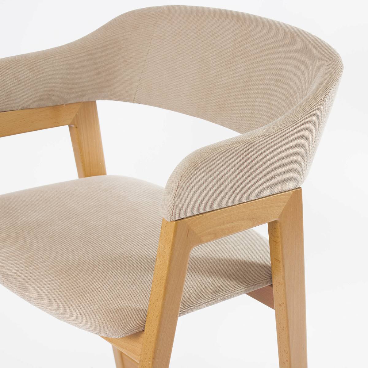 Стул Челси барный бежевая ткань (Ophelia) массив бука (натуральный)