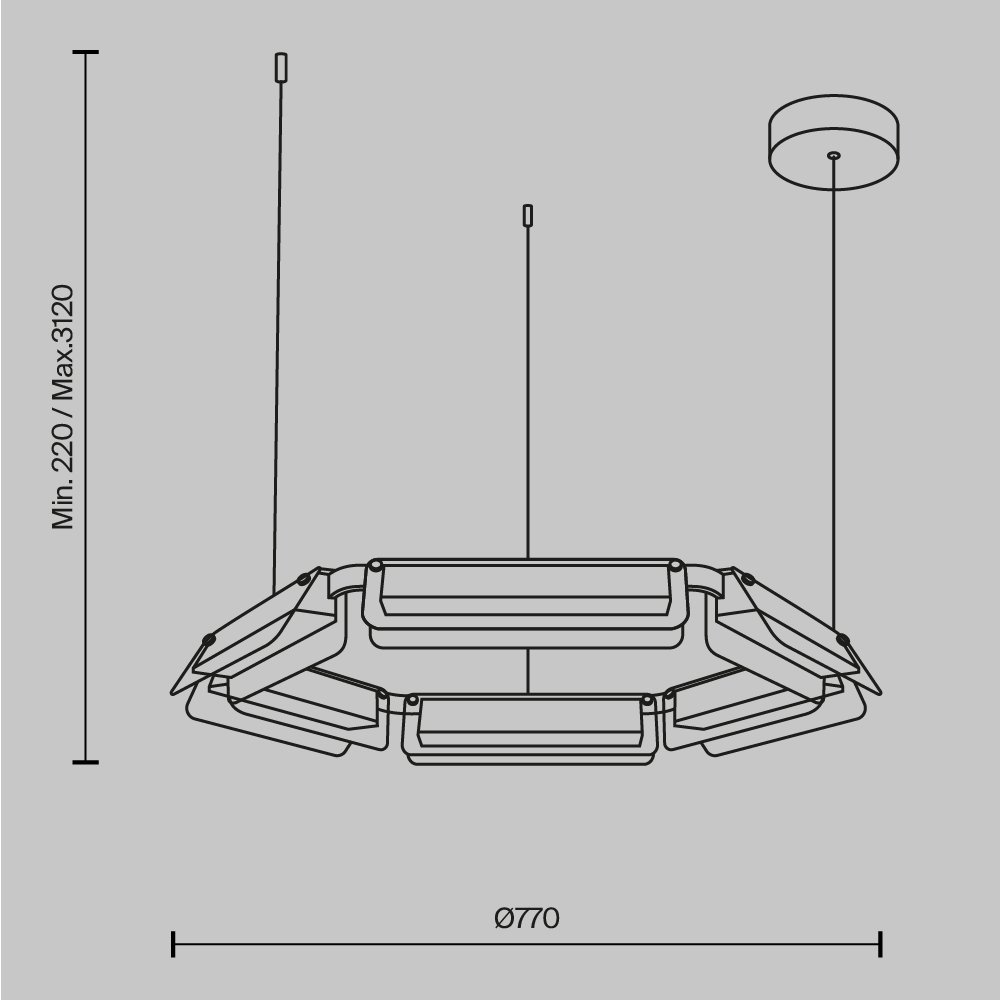 Подвесной светильник Flat MOD296PL-L40BC3K