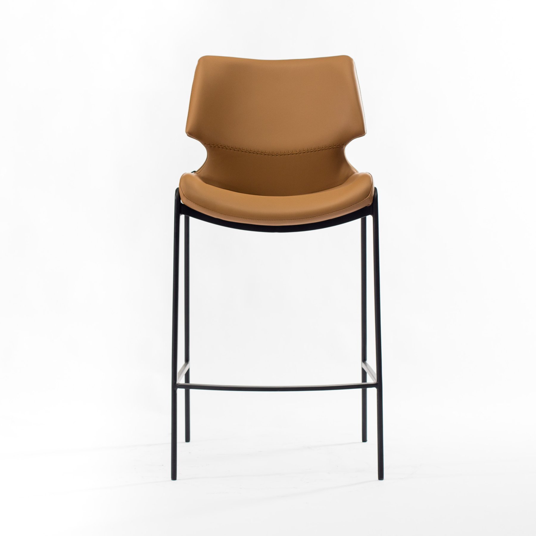 Стул Бремен барный коричневая экокожа ножки черные