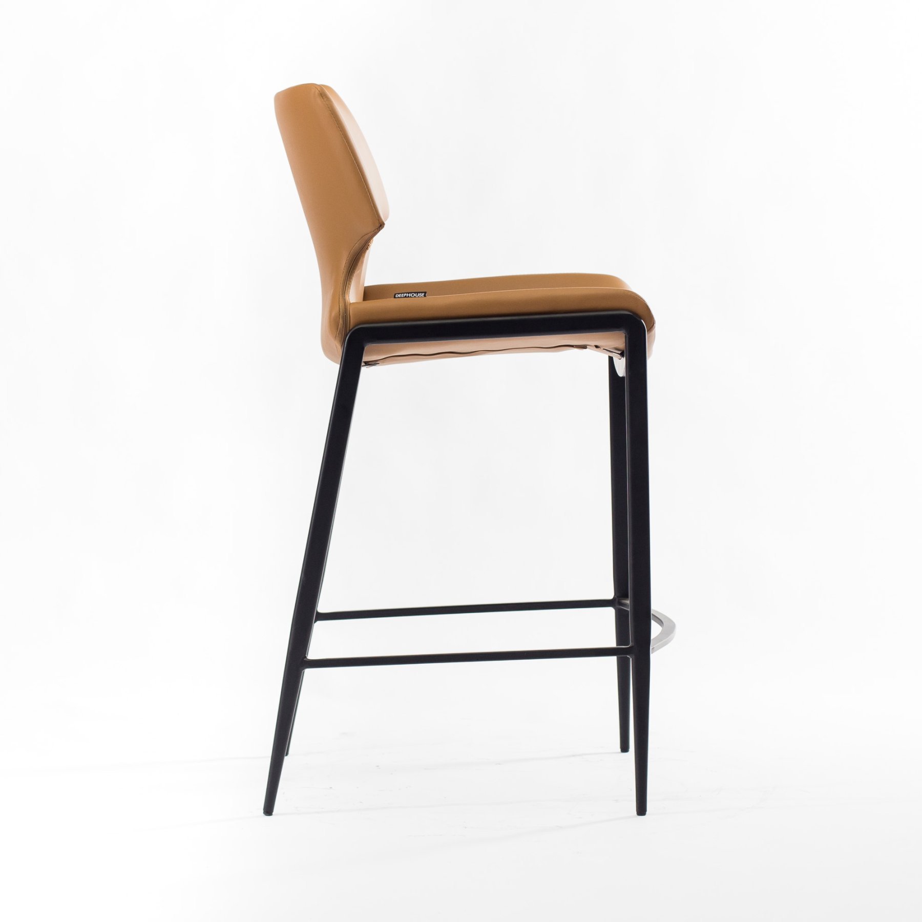 Стул Бремен барный коричневая экокожа ножки черные