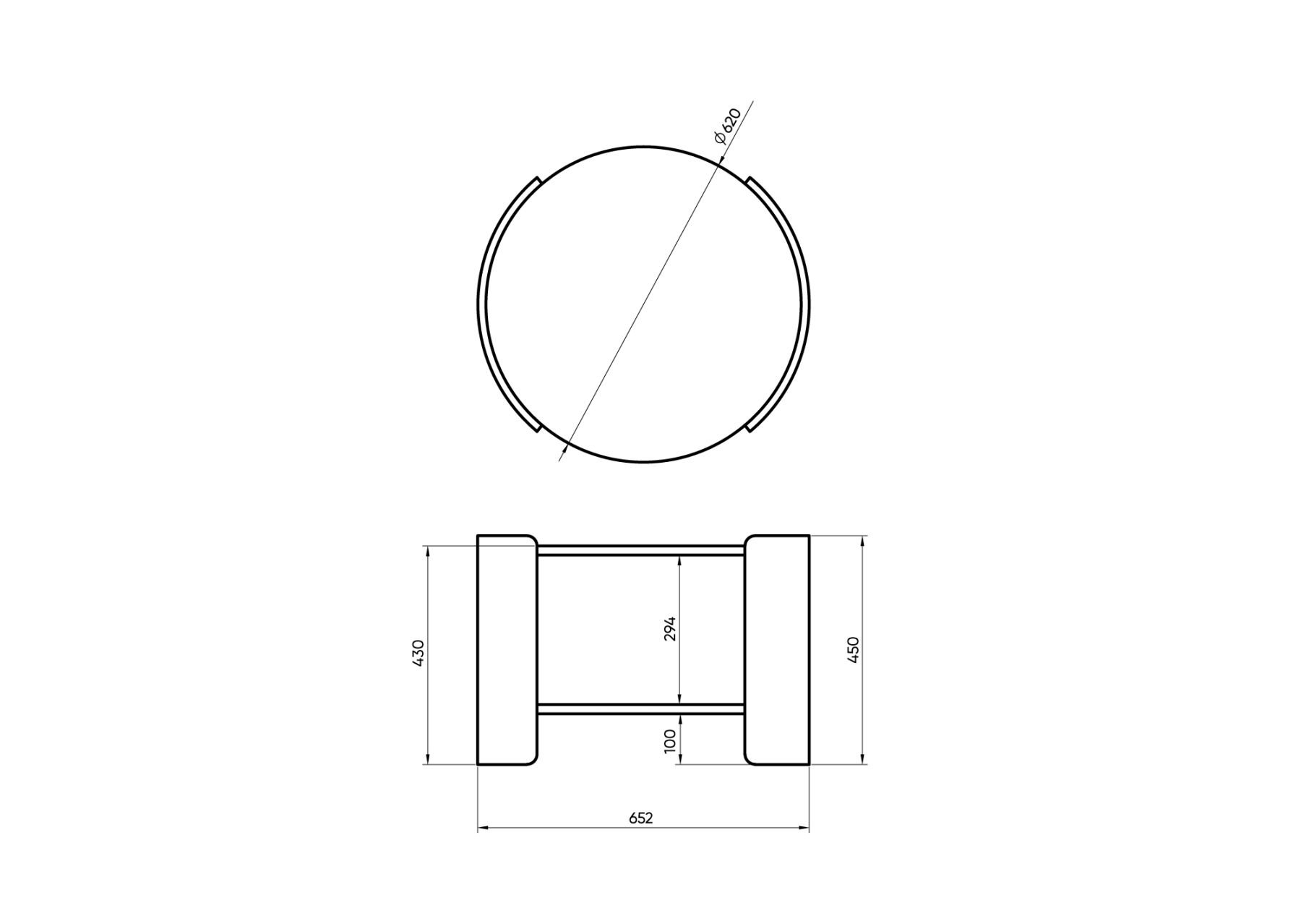 Столик Lagom D 65 см высота 45 см (белый, натуральный дуб)