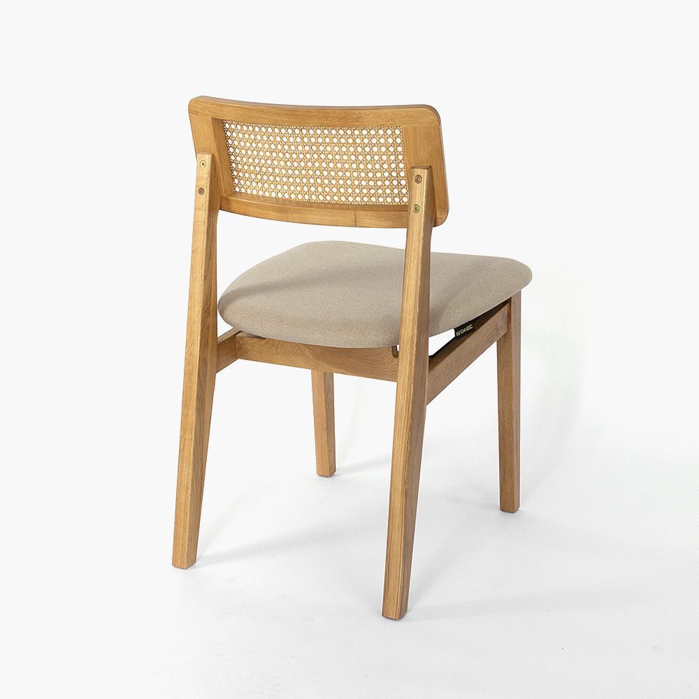Стул Нант бежевая ткань массив дуба (натуральный)