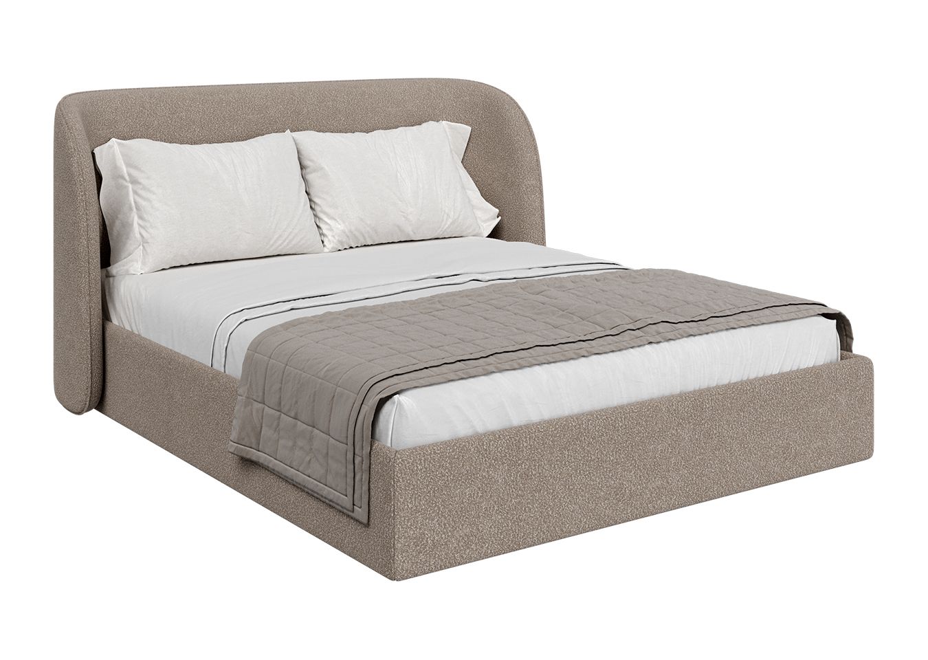 Кровать двуспальная Classic 160 см (бежевый, букле)