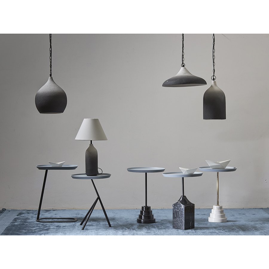 Столик кофейный sustainable collection, D37,7 см, серый/черно-белый