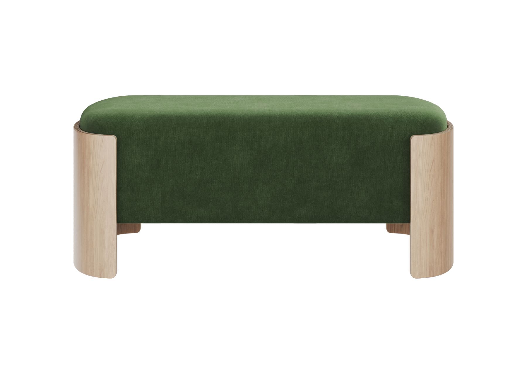 Банкетка Lagom 100 см (зелено-голубой FiberGuard, натуральный дуб)