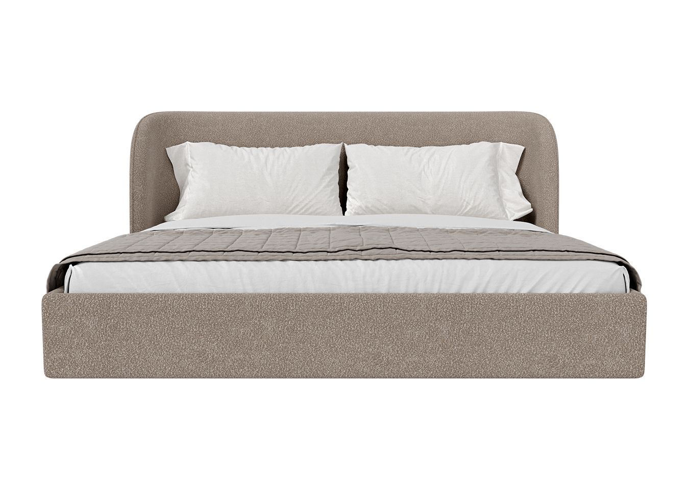 Кровать двуспальная Classic 200 см (бежевый, букле)