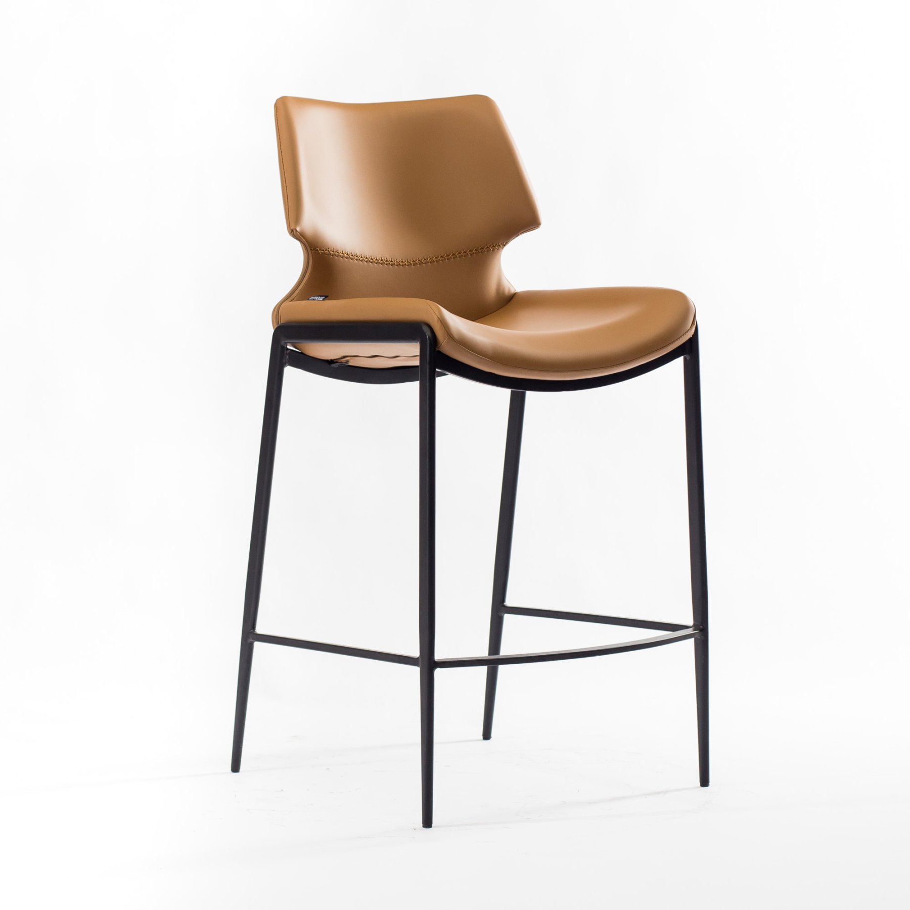 Стул Бремен барный коричневая экокожа ножки черные