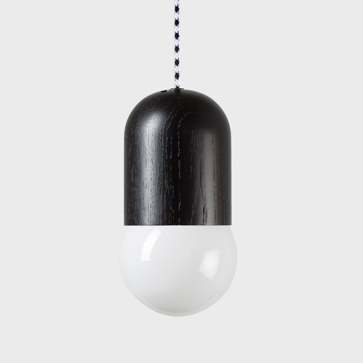 Подвесной светильник Light Bean Black c чёрно-белым проводом