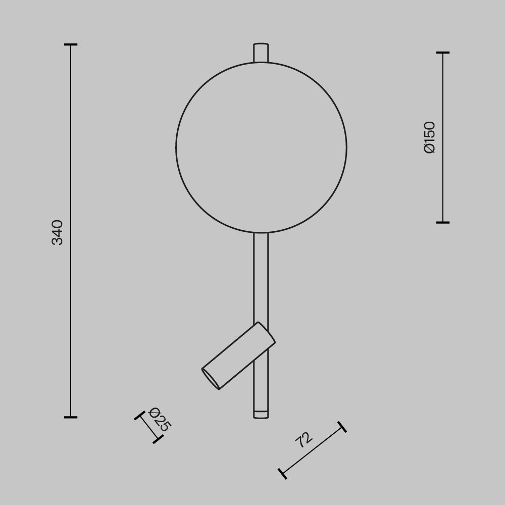 Настенный светильник (бра) Solution MOD450WL-L9B3K