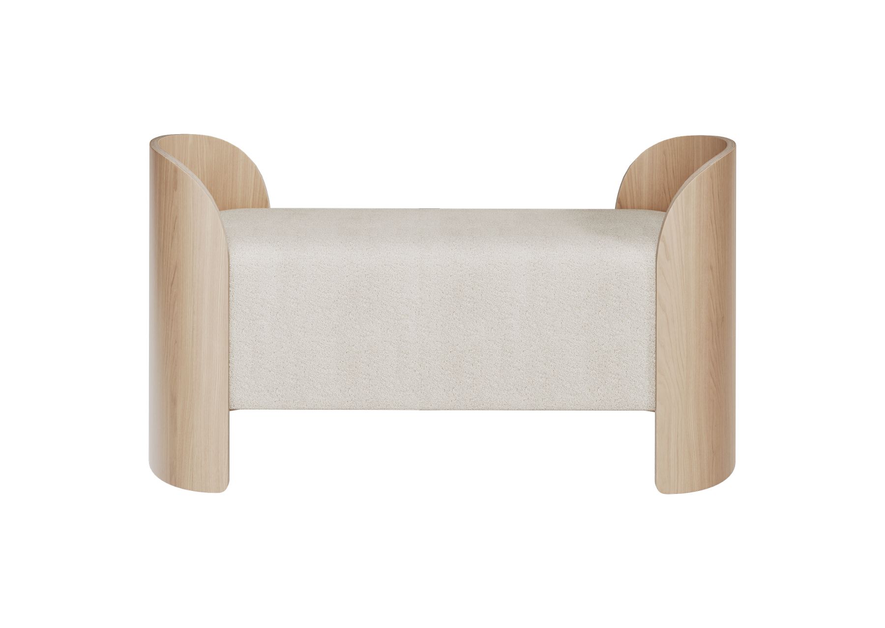 Банкетка Lagom 2 120 см (молочный, натуральный дуб)