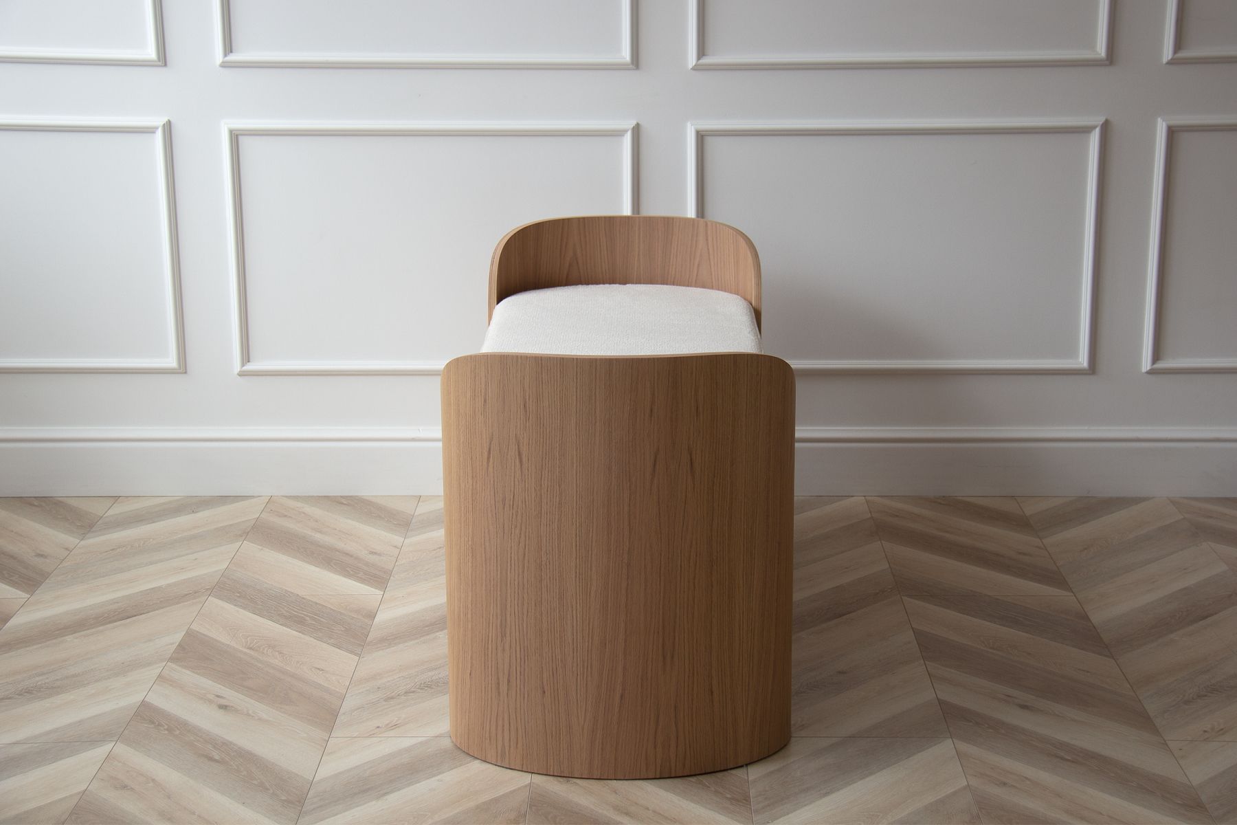 Банкетка Lagom 2 120 см (молочный, натуральный дуб)