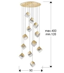 Люстра Priscila 12L золотая