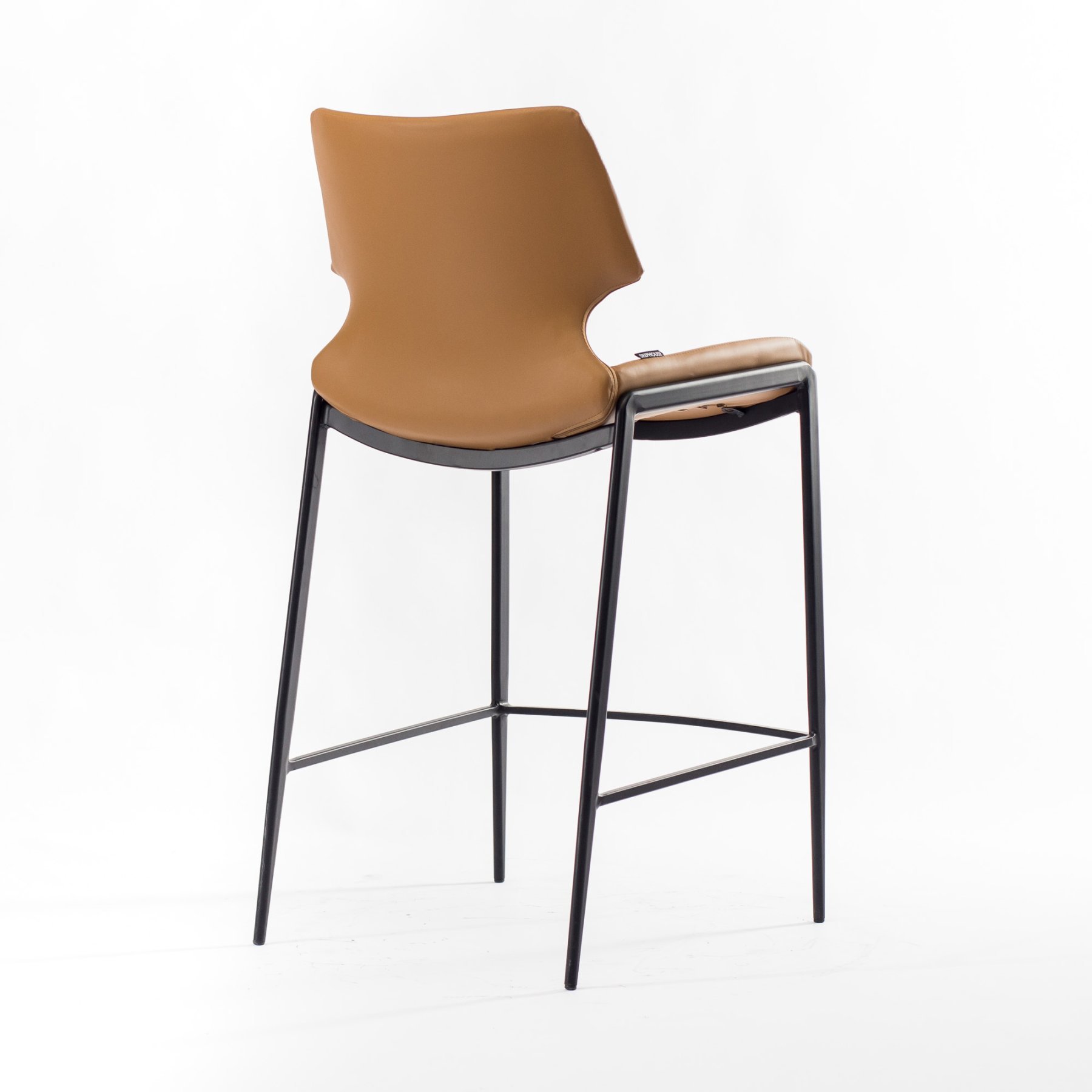 Стул Бремен барный коричневая экокожа ножки черные