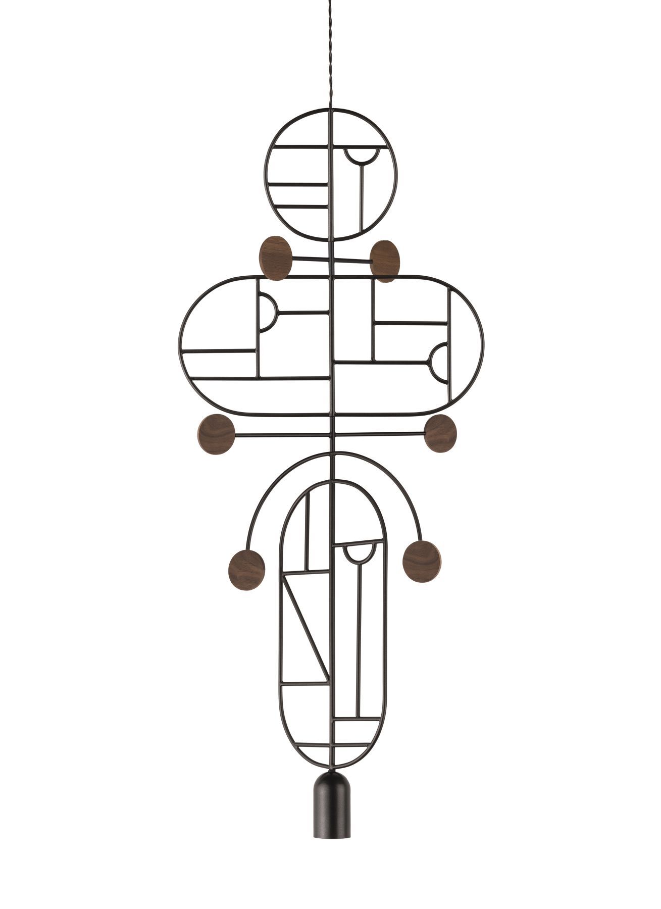 Подвесной светильник Wooden Dots WDS19 graphite/walnut