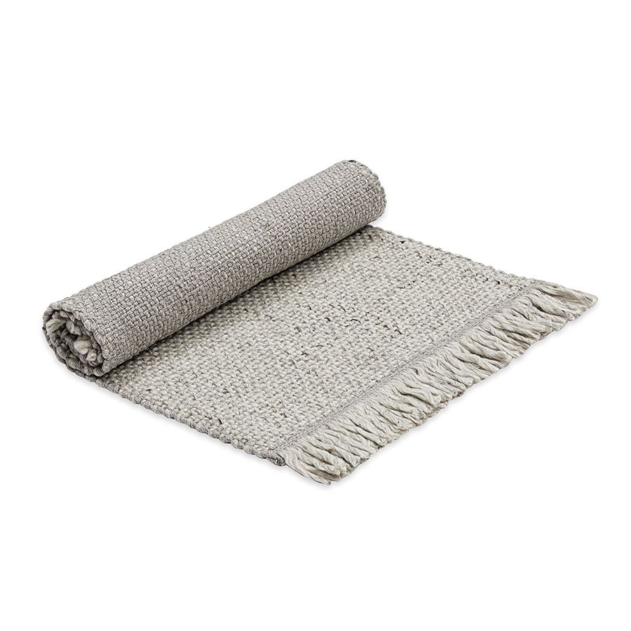 Ковер из переработанного пластика светло-серого цвета из коллекции ethnic, 60х90 см