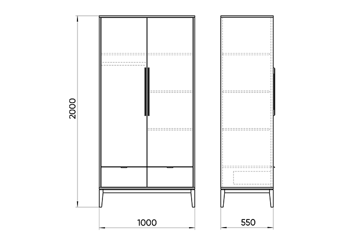 Шкаф Fjord 2-х створчатый (белый)