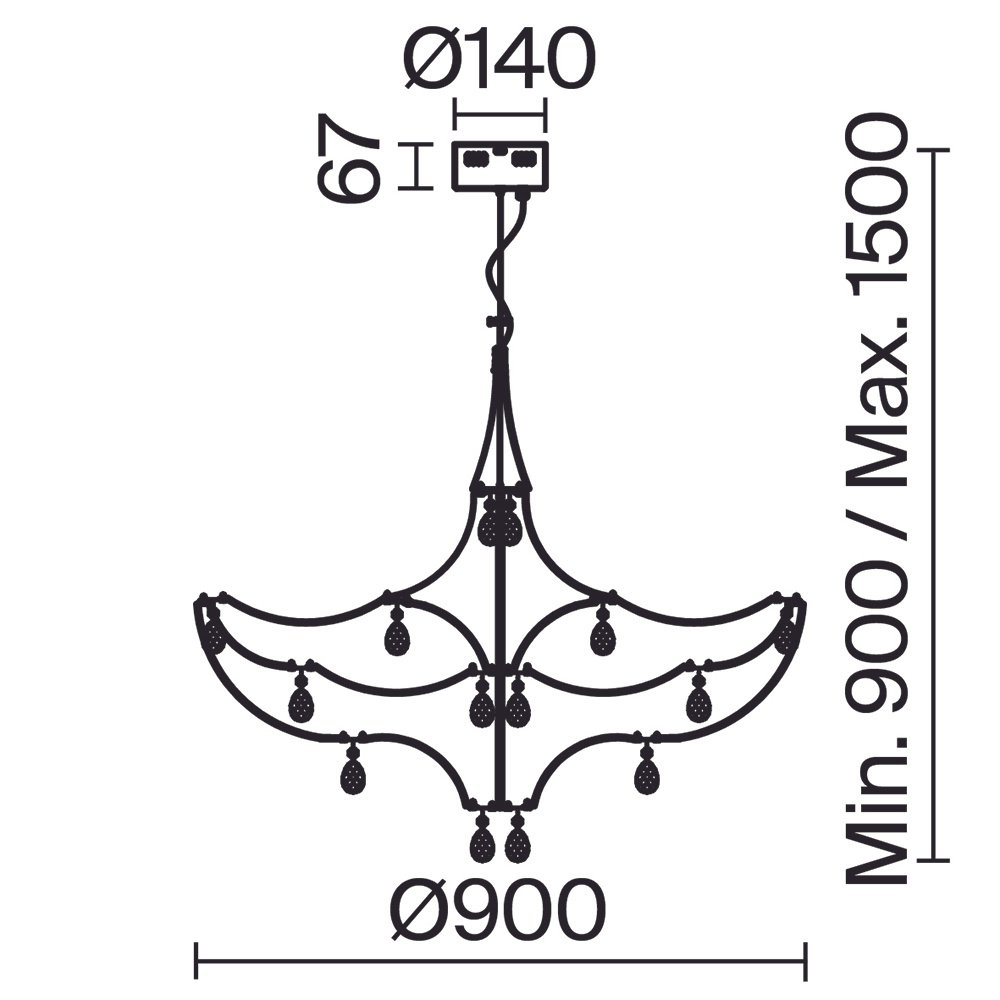 Подвесной светильник Amela FR6138PL-L30BS