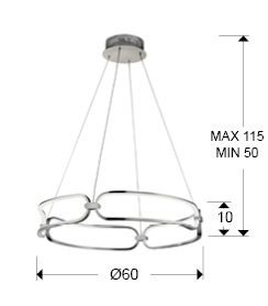 Подвесной светильник Colette LED хром 60Ø DIM