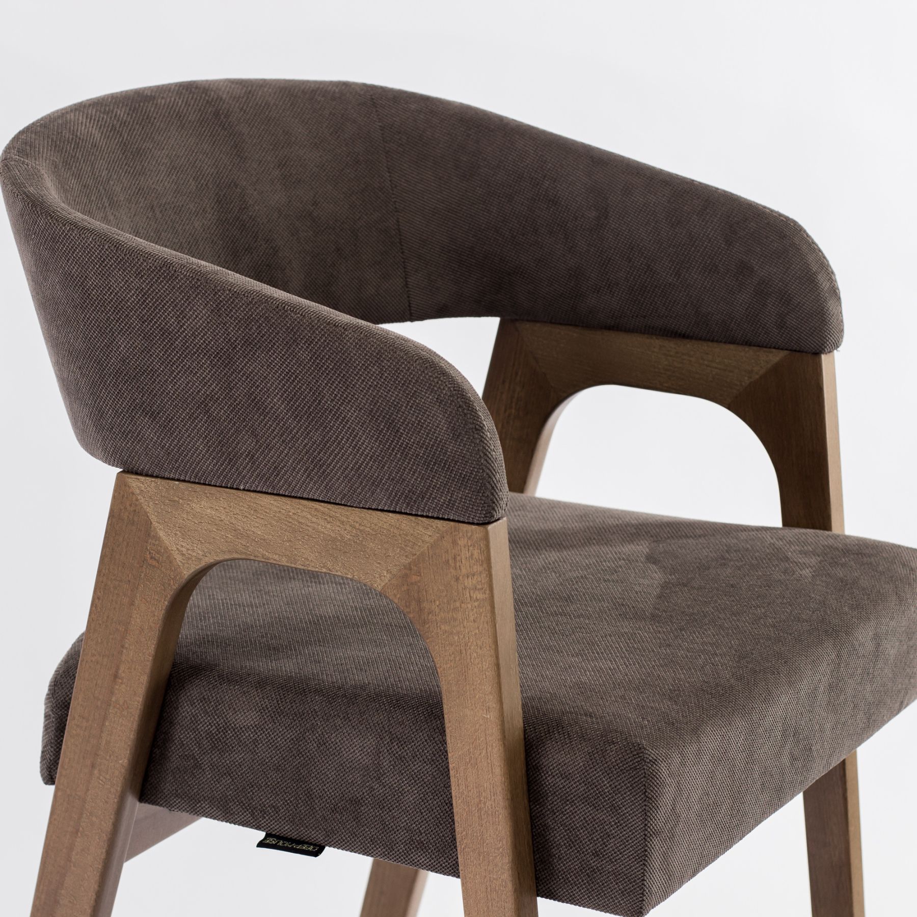 Стул Берн барный серо-коричневая ткань массив бука (терра)