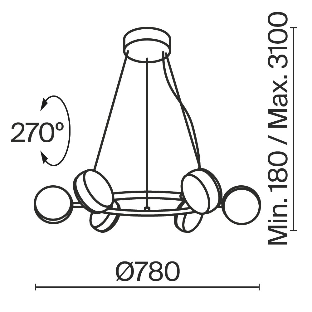 Подвесной светильник Mind MOD299PL-L60BC3K