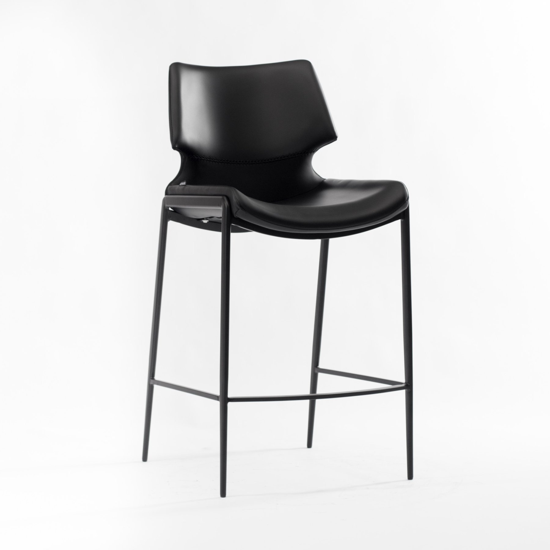 Стул Бремен барный черная экокожа ножки черные