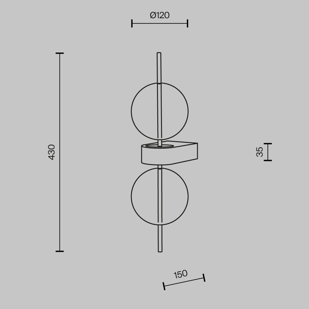 Настенный светильник (бра) Double Moon MOD478WL-L8B3K