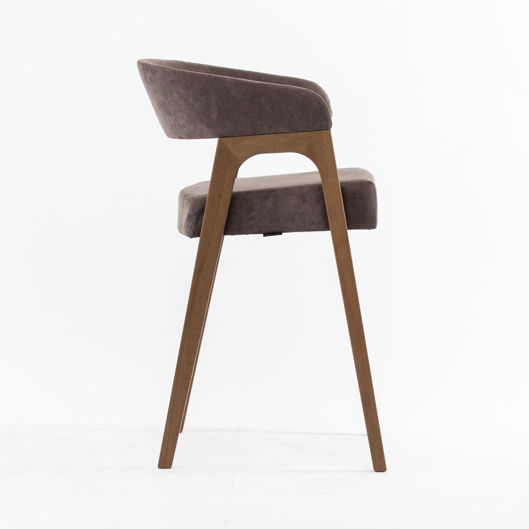 Стул Берн барный серо-коричневая ткань массив бука (терра)