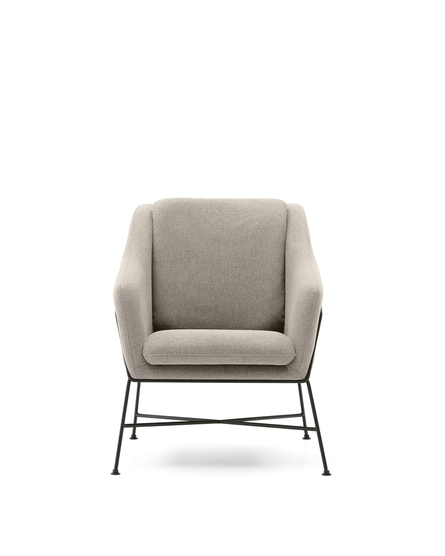 Brida Кресло бежевое на черных стальных ножках