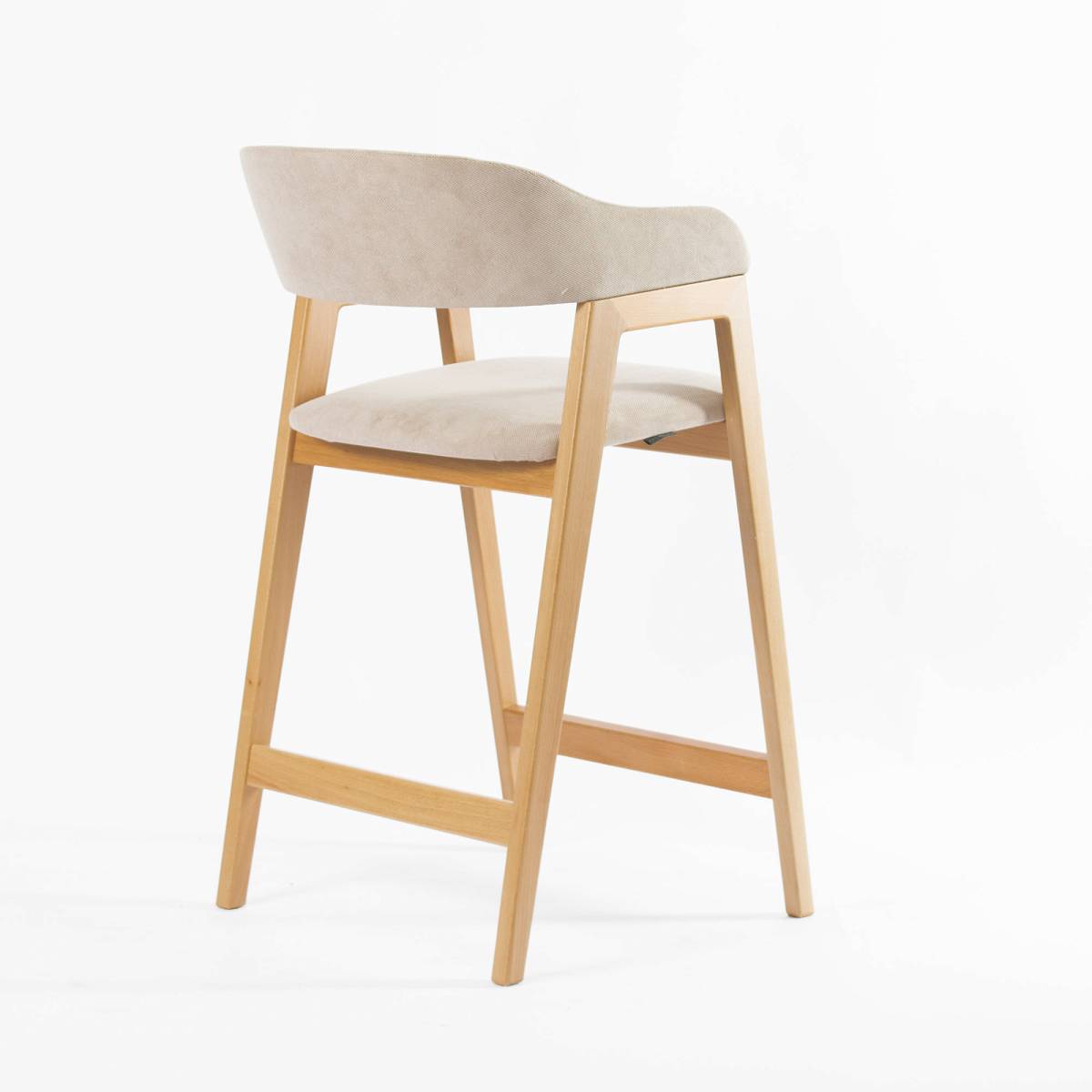 Стул Челси барный бежевая ткань (Ophelia) массив бука (натуральный)