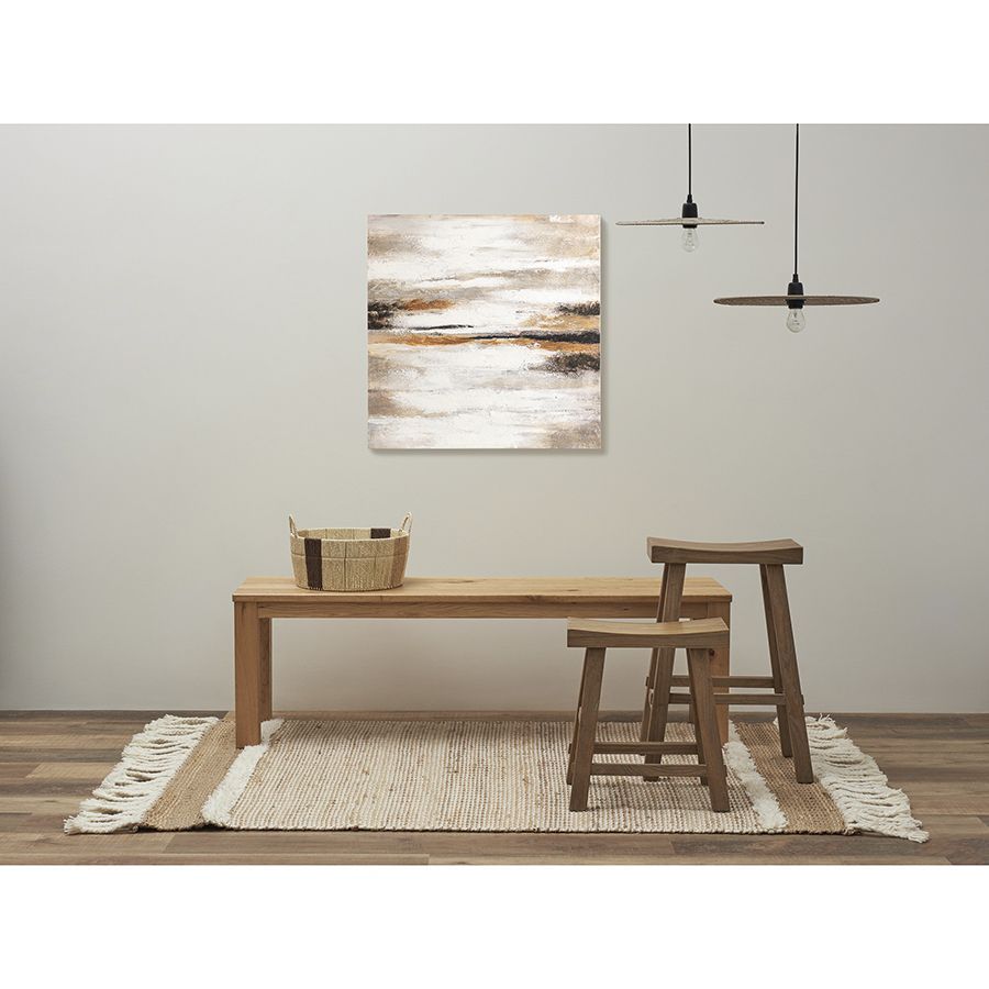 Панно декоративное с ручной росписью by feel, 80х80 см, бежевое