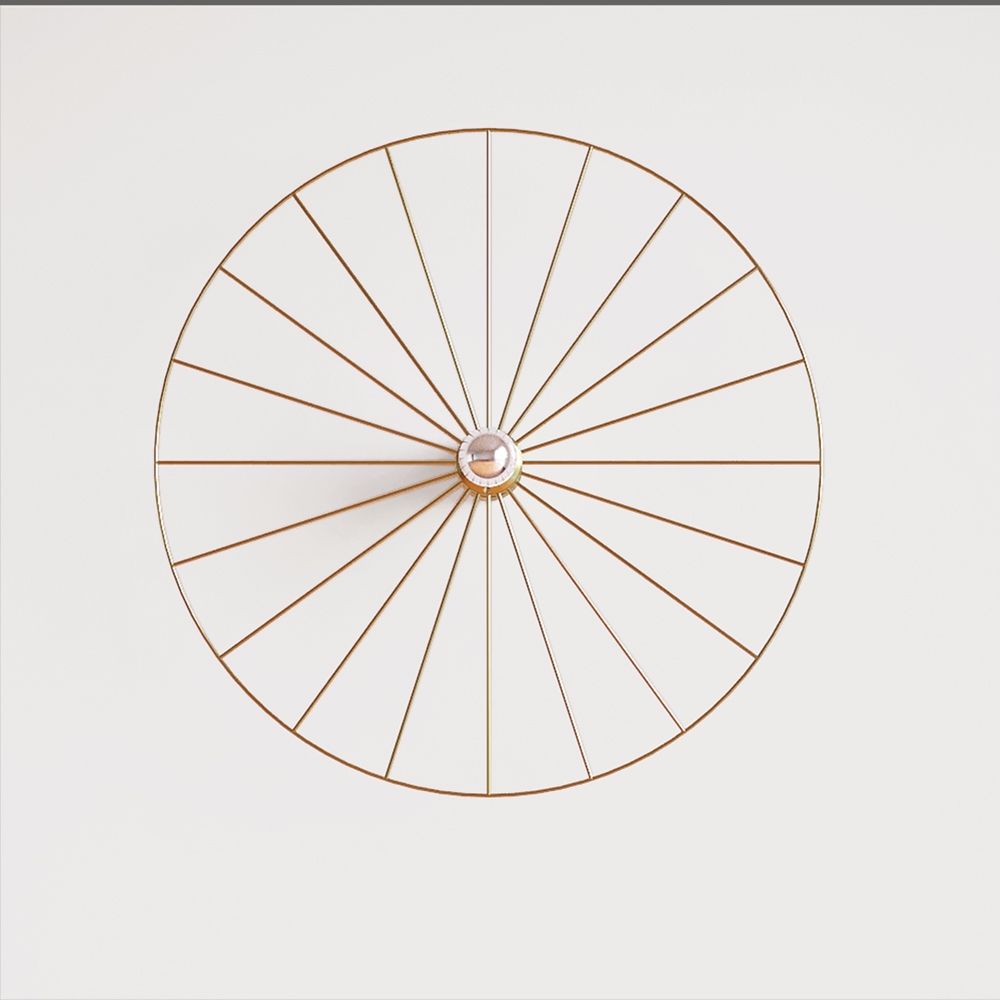 Бра Wheel 60 cm золотой + цоколь 15 cm золотой