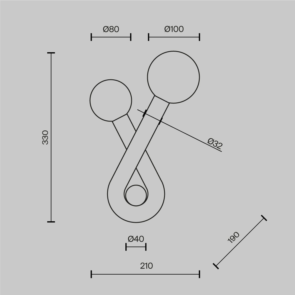 Настенный светильник (бра) Vortex MOD476WL-02BG