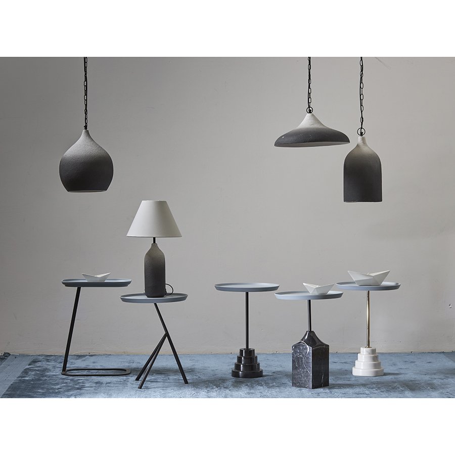 Столик кофейный sustainable, D37,7 см, серый/черный