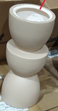 Столик Metric с круглой столешницей, латунный металл, бежевый