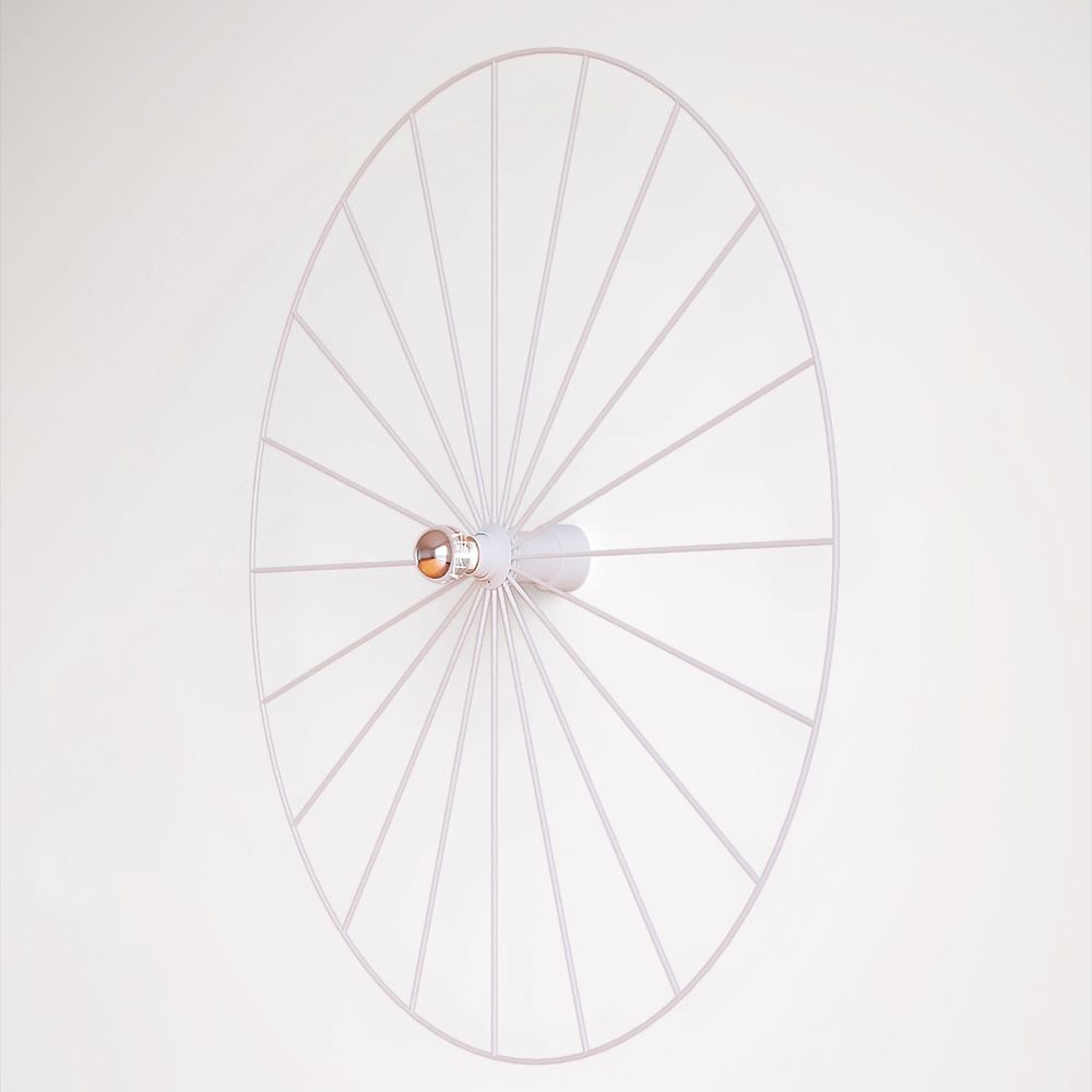 Бра Wheel 90 cm белый + цоколь 20 cm белый