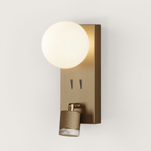 Бра Tea золотой металл/коричневый мрамор