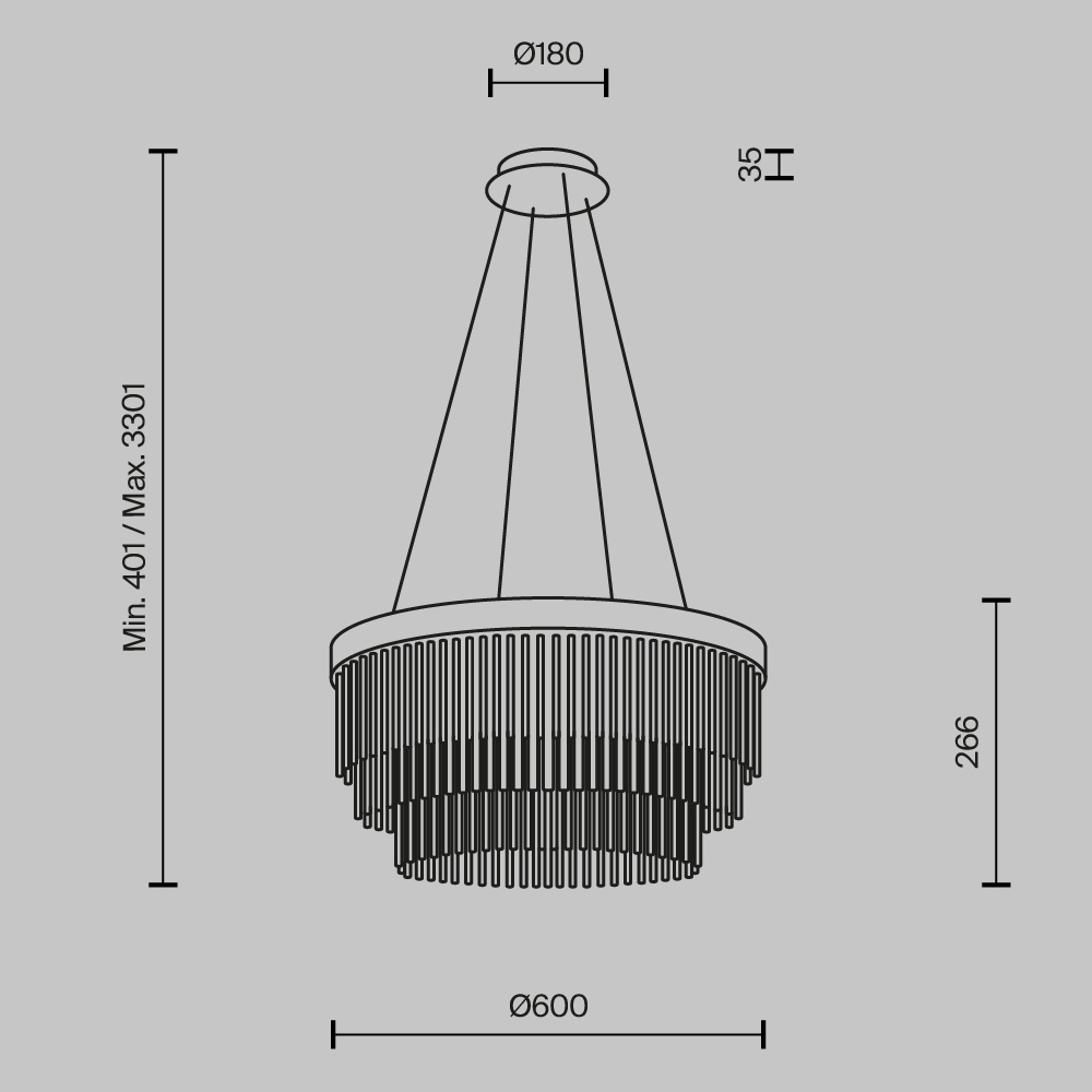 Подвесной светильник Trove MOD486PL-L38BSK
